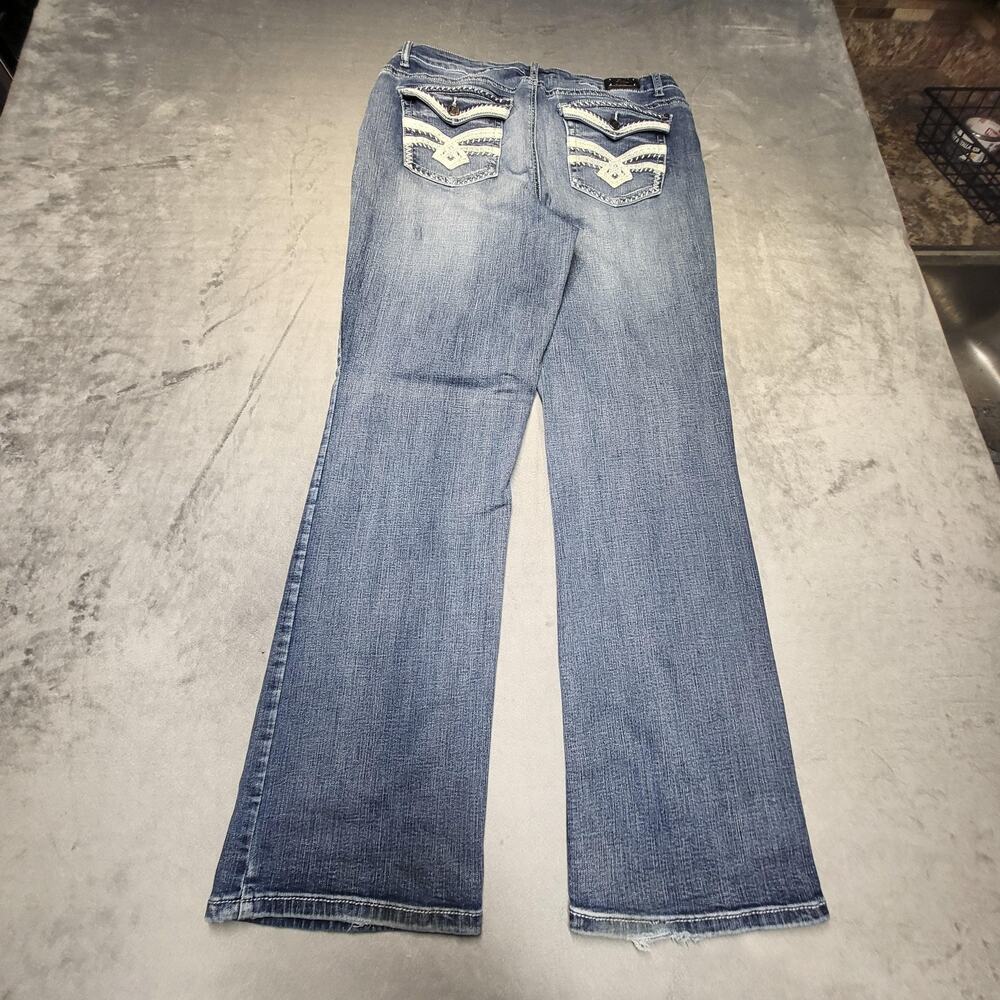 Earl Jean Jeans Womens 16 Blue Bootcut Slim Boot Mid Rise Light Wash - Picture 10 of 11